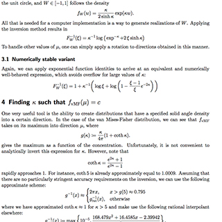 Numerically stable sampling of the von Mises Fisher distribution on S^2 (and other tricks)